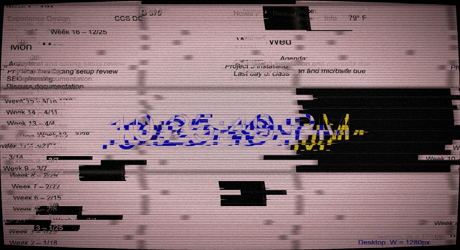 Distorted ledger records on a degraded screen