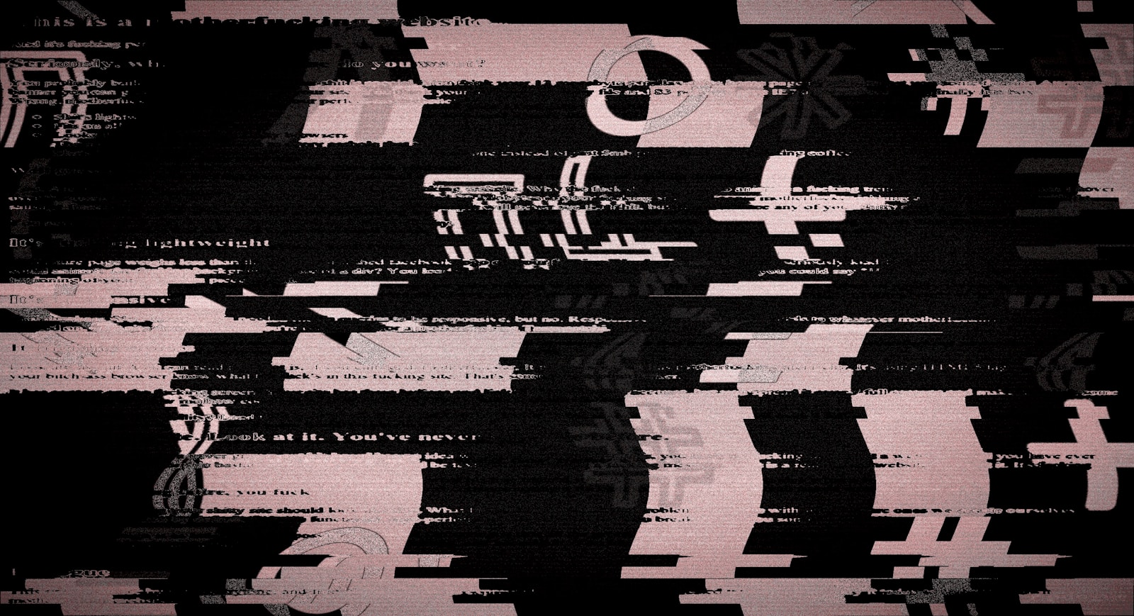 Fragmented data across a dark screen